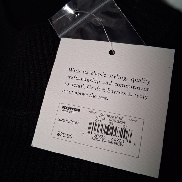 Croft And Barrow Ribbed Knit Shirt Women Medium Black Mock Neck Sleeveless NEW - Picture 9 of 10